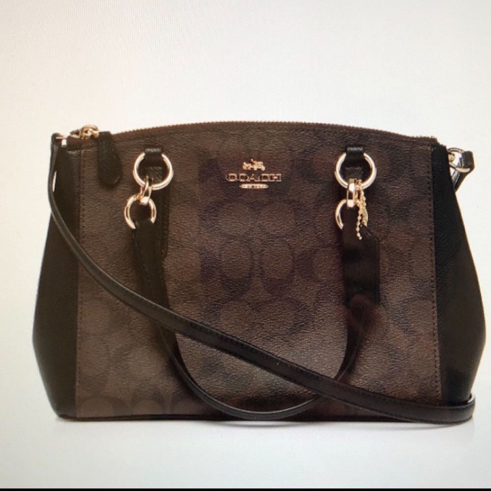 Coach Mini Christie Carryall, Signature Blk Canvas